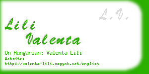 lili valenta business card